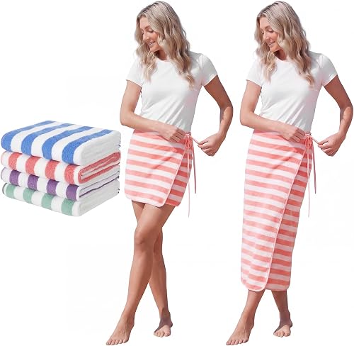 Hahafelt 4 Pcs Beach Towel Wrap Skirt for Women 4 Colors Sarong Coverup Short To