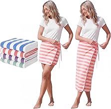 Hahafelt 4 Pcs Beach Towel Wrap Skirt for Women 4 Colors Sarong Coverup Short Towel Skirt Beach Vibes with Tie 2 in 1 Fleece