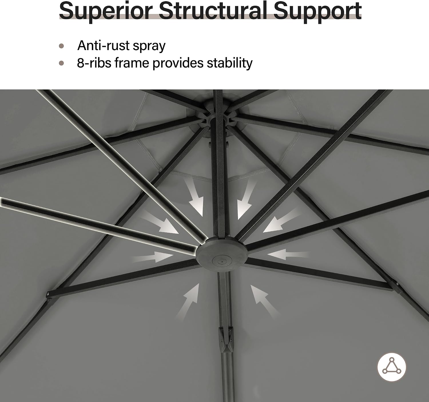 EO Living Outdoor Patio Umbrella with Base included, 12 FT Deluxe Curvy Cantilever Umbrella Heavy Duty Offset Hanging Umbrella with 360° Rotation for Pool, Garden, Backyard, Deck