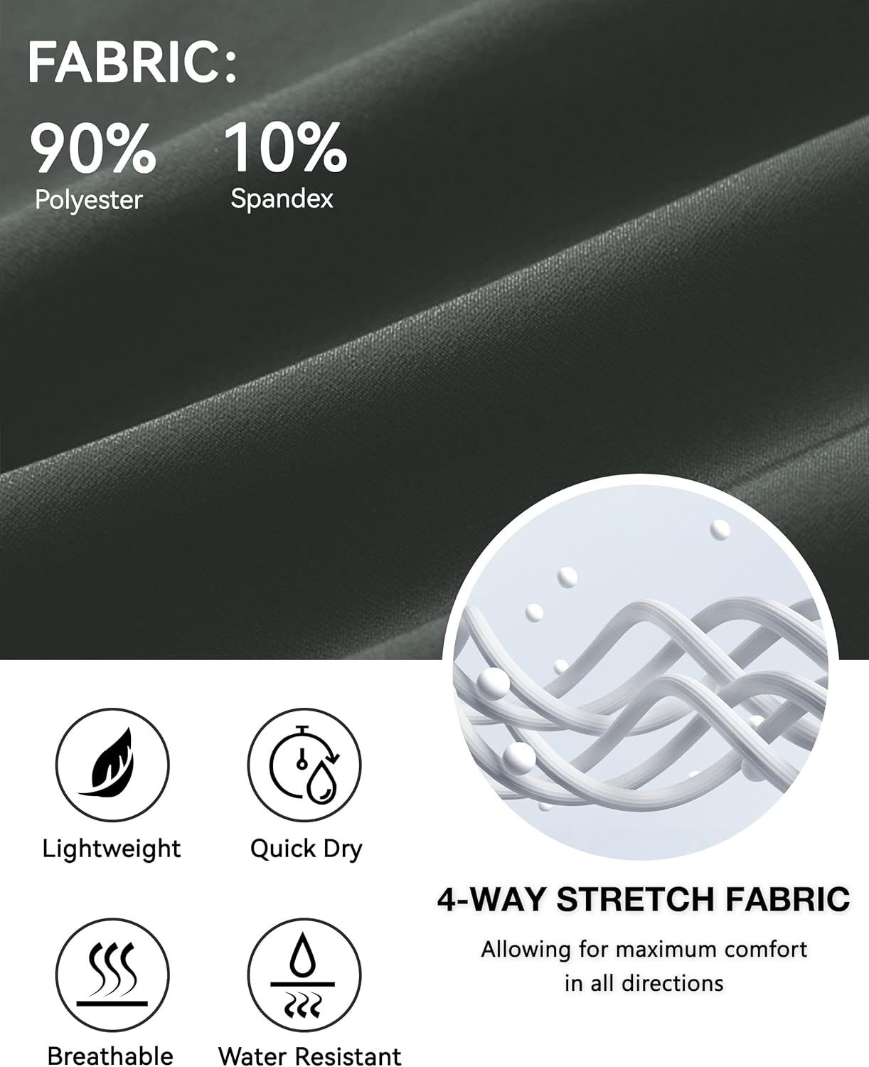 JWM Men's Golf Shorts 8" 11" Stretch Lightweight Hybrid Casual Dress Work Long Short with Zipper Pocket Flat Front Quick Dry - Image 5