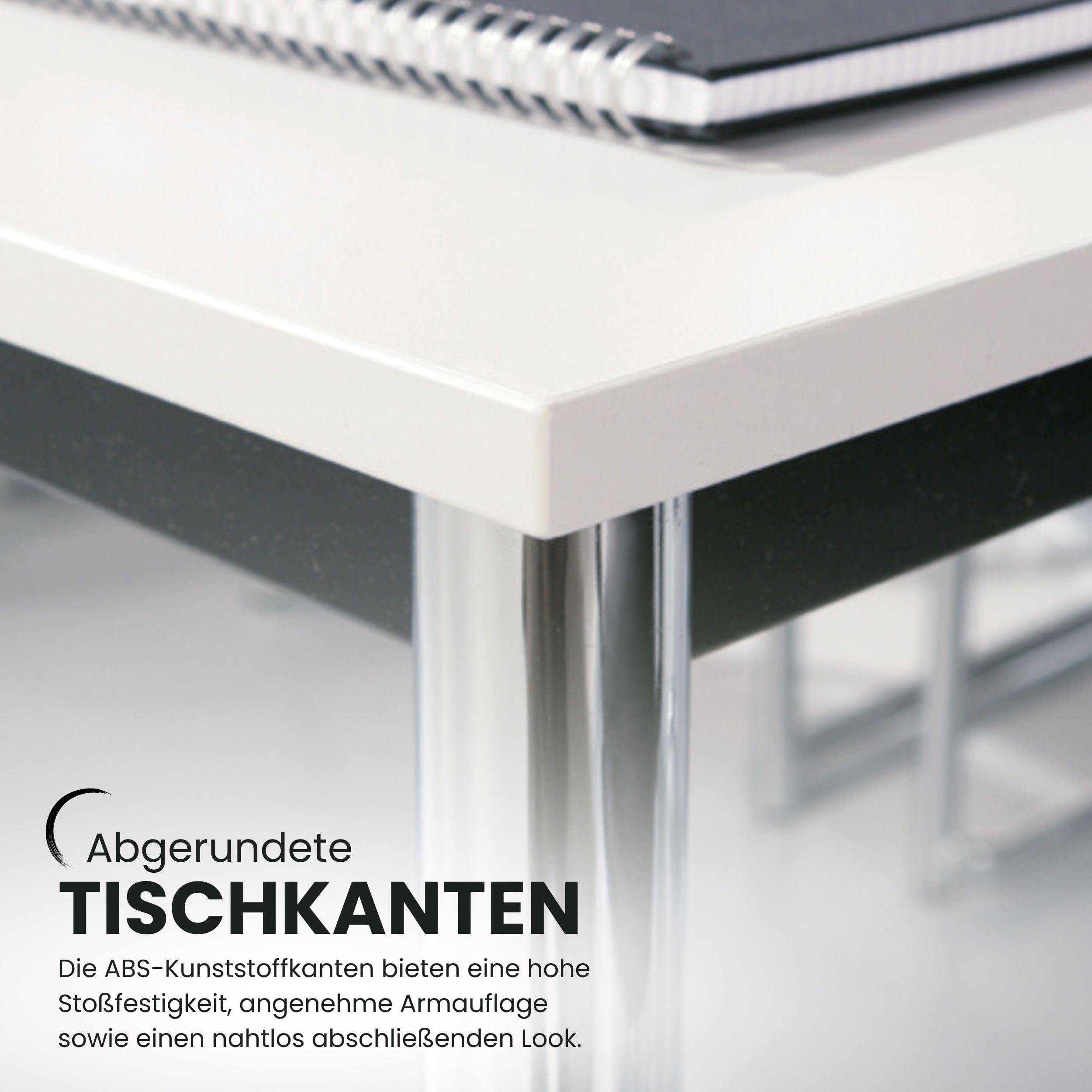 bümö Multifunktionstisch Buche, Tisch 160 x 80 cm, Tischfuß verchromt - einfacher Tisch, Besprechungstisch System D-Serie, Konferenztisch, Meetingtisch, Mehrzwecktisch, Pausentisch
