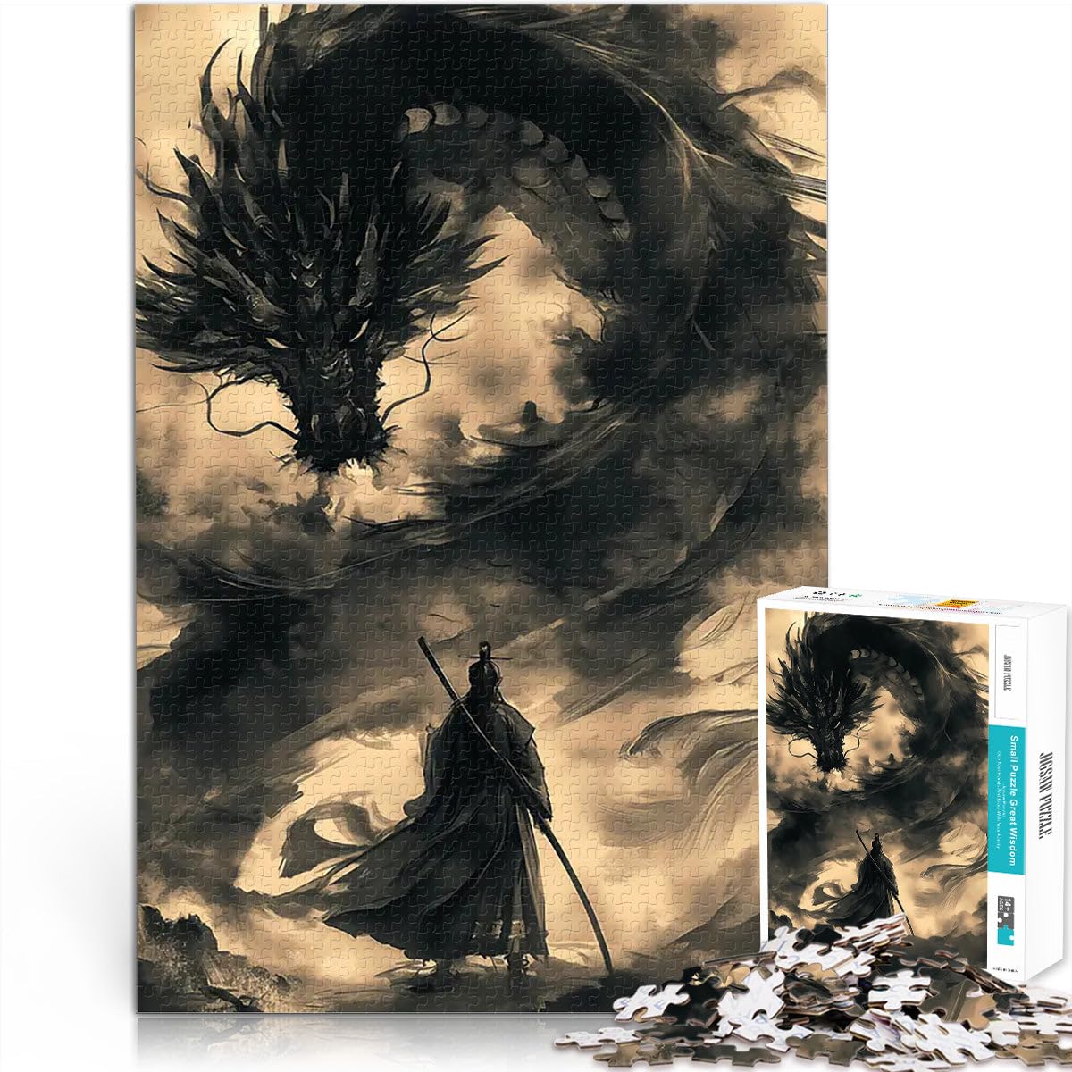 Puzzles for Adults 2000 Piece Samurai dragon vintage Staycation: Zeit totschlagen Tolles Geschenk für Spiele70x100cm — image 1