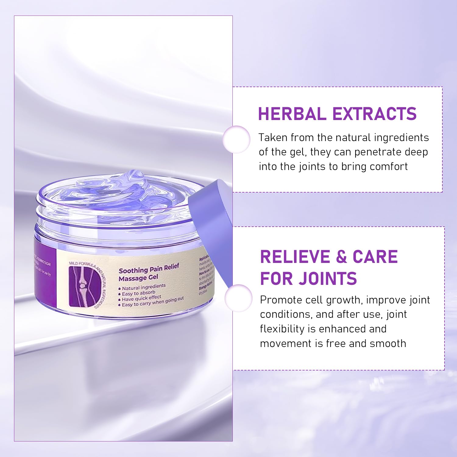 2Pcs Joint Pain Gel Purple Gel, PurpleJoint Repair Cream, Natural Blend of PurpleGel, Soothes the Whole Body, Lumbar Spine, Neck, Hands and Feet