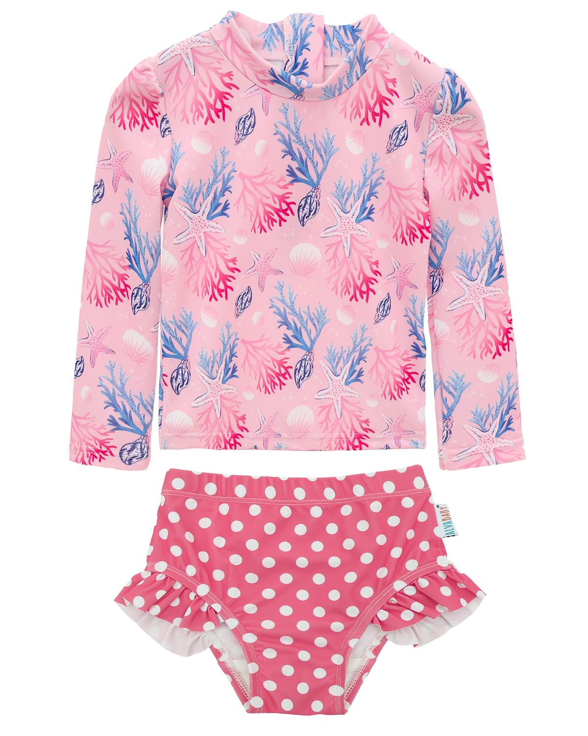 ALVABABY Two Piece Swimsuit Rash Guard Set Baby Toddler Boys Girls Bathing Suit Swimwear