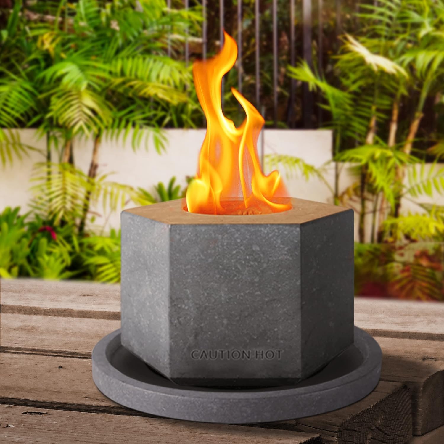Kante Concrete Tabletop Fire Pit, Table Top Firepit, Indoor Fire Pit