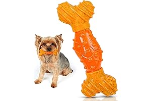 Bam-Bones Spot Dental Dog Bone: Bamboo Fiber, Massaging Center, Allergen-Free Peanut Butter Flavor