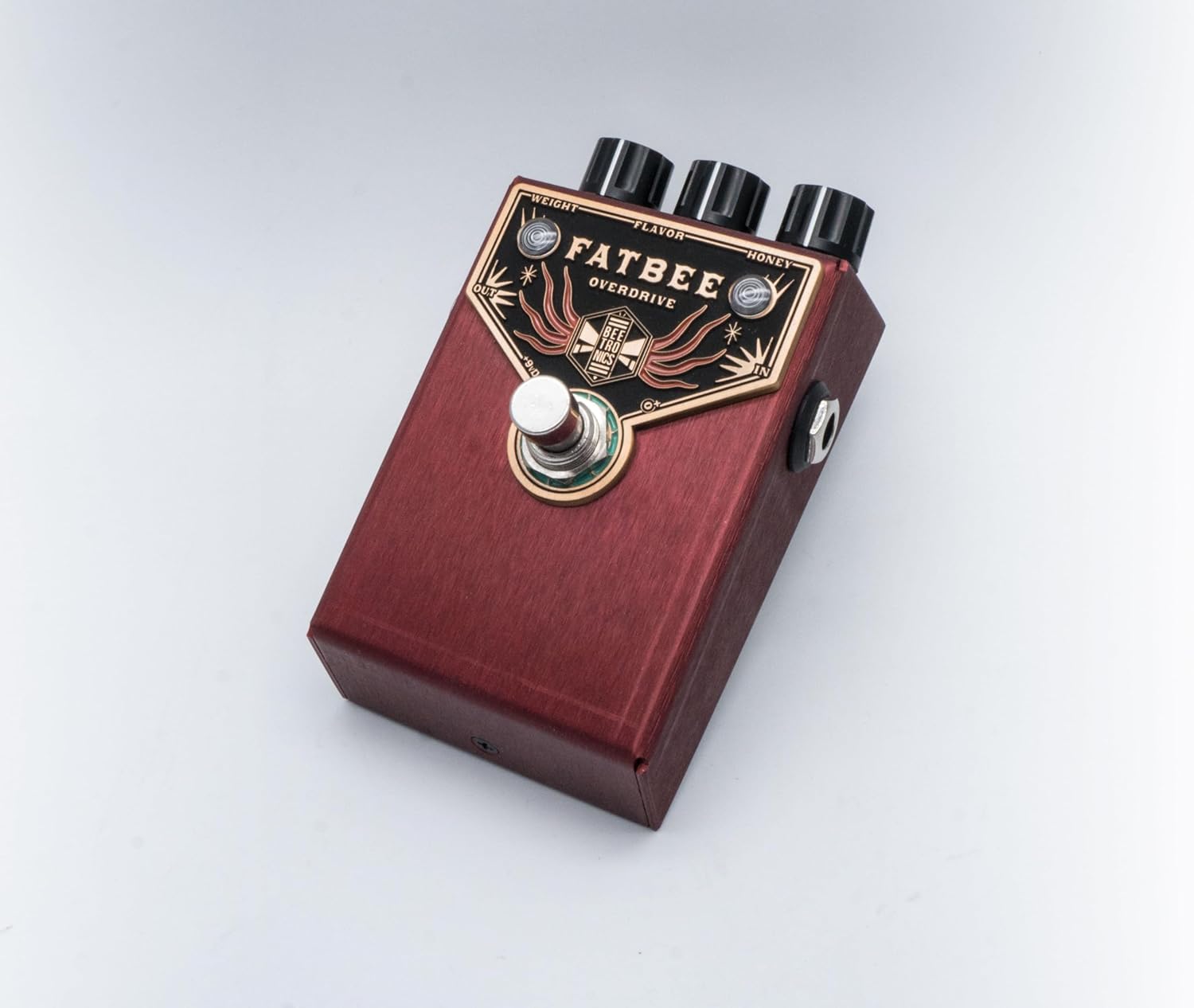 Beetronics Fatbee Overdrive Pedal - Babee Series Compact JFET Guitar Effect Pedal with 3-Knob Controls and Pedalboard Design - Warm Dynamic Amp-Like Overdrive Guitar Tuner Pedal