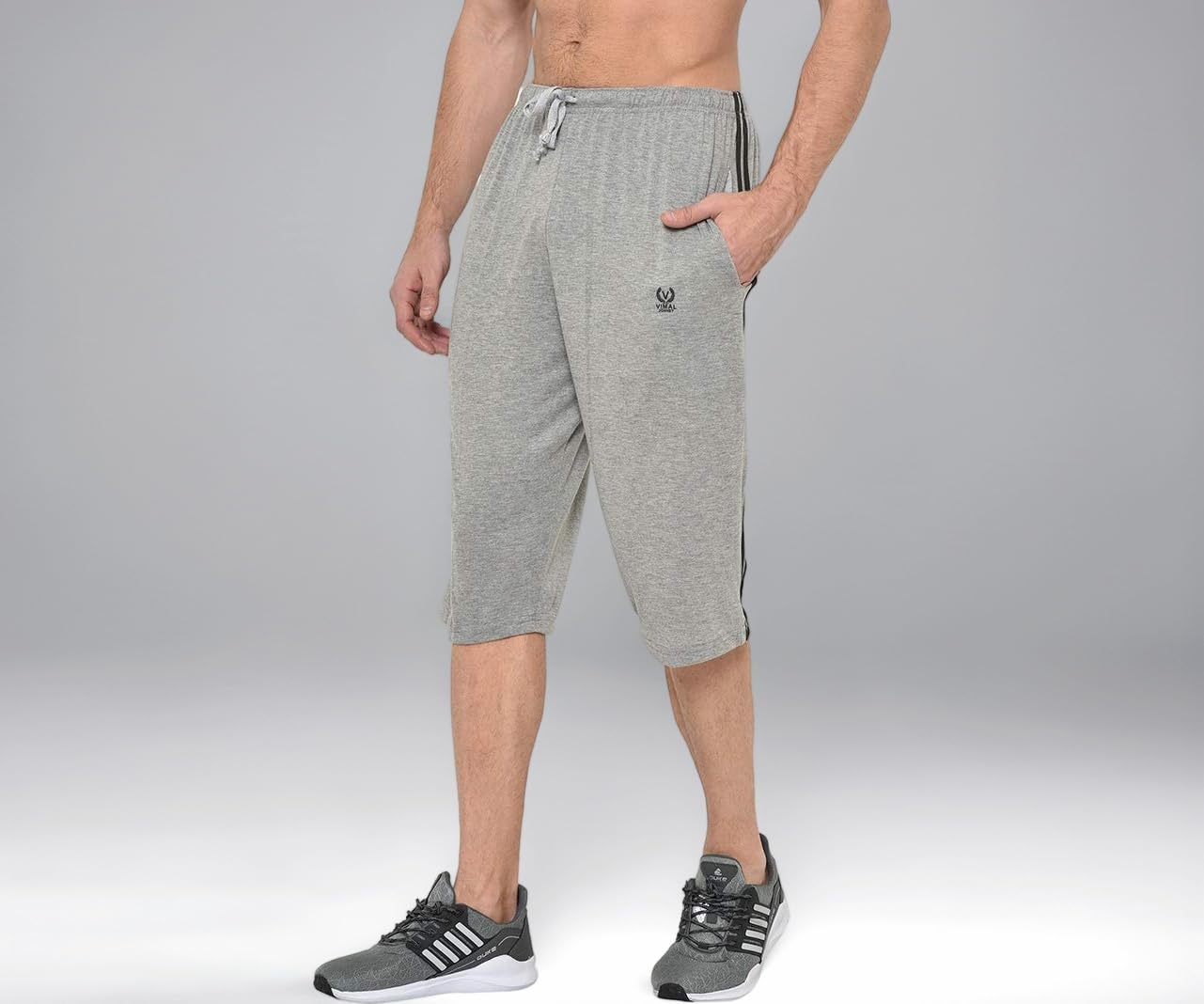 Cotton Blended Regular Fit 3/4th Capri for Men-C2_0001_P