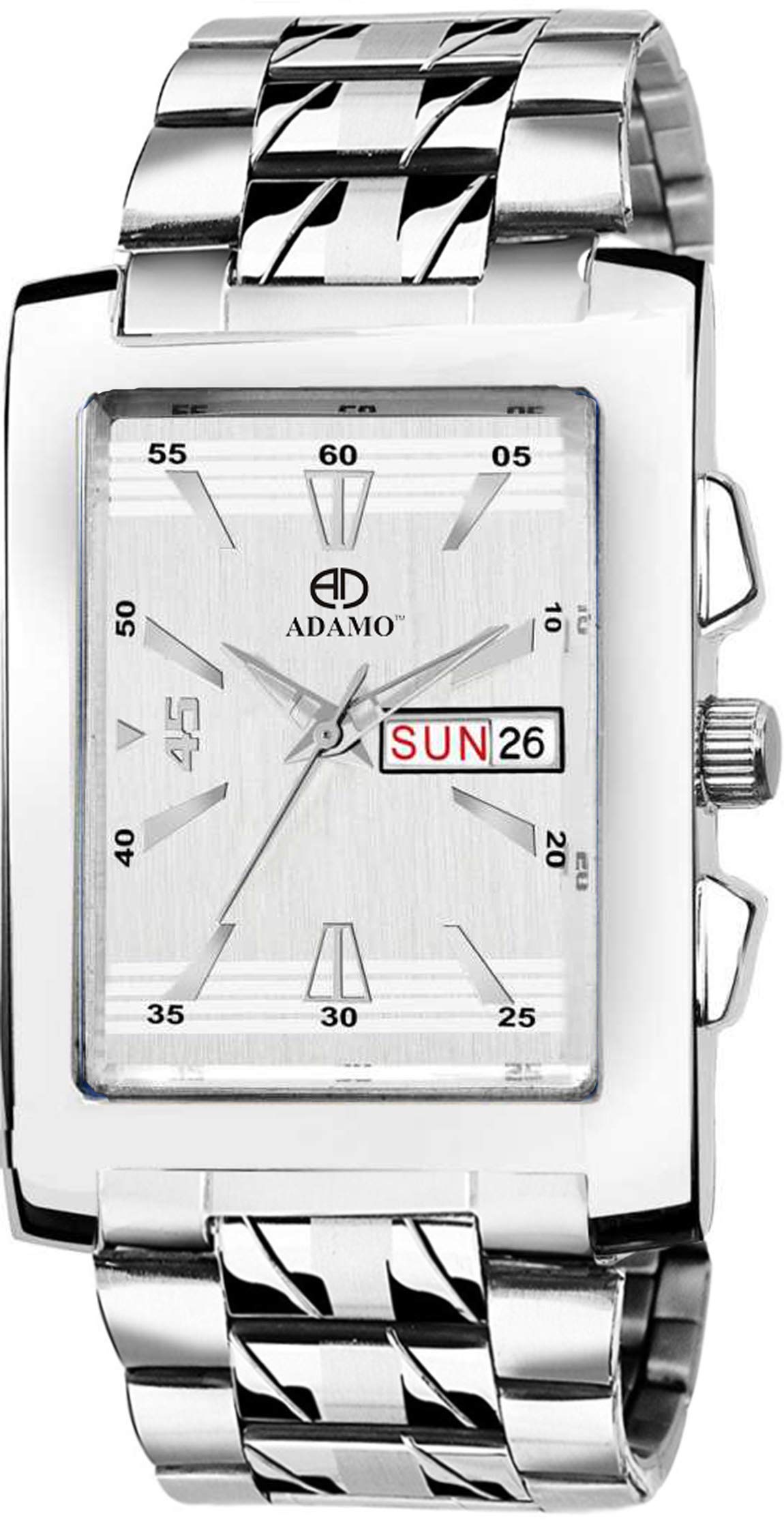 ADAMO Veteran White Dial Day & Date Mens & Boys Watch 843SSM01 (B07QWCS4P6) Amazon Price History, Amazon Price Tracker
