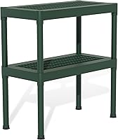 Canopia Rion 2-Tier PVC Greenhouse Workbench - Durable Potting Shelf for Plants, Tools & Nursery, 31x16x33 Inch Forest Green