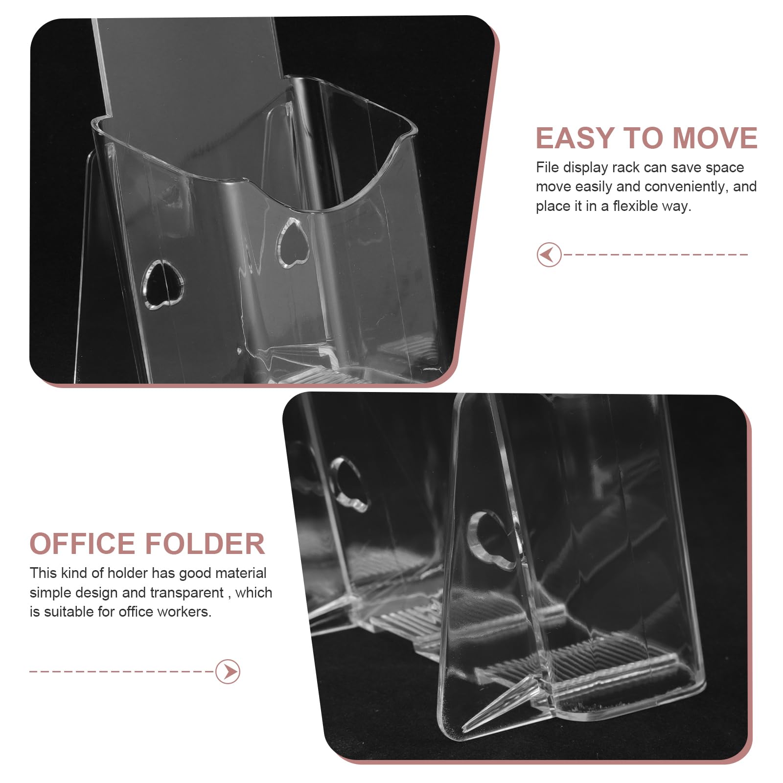 ULTECHNOVO Porta folhetos de acrílico transparente (pacote de 4) expositor de metal de para bancada/mesa e parede, folhetos de três dobras, folhetos, menu, revistas e panfletos A4