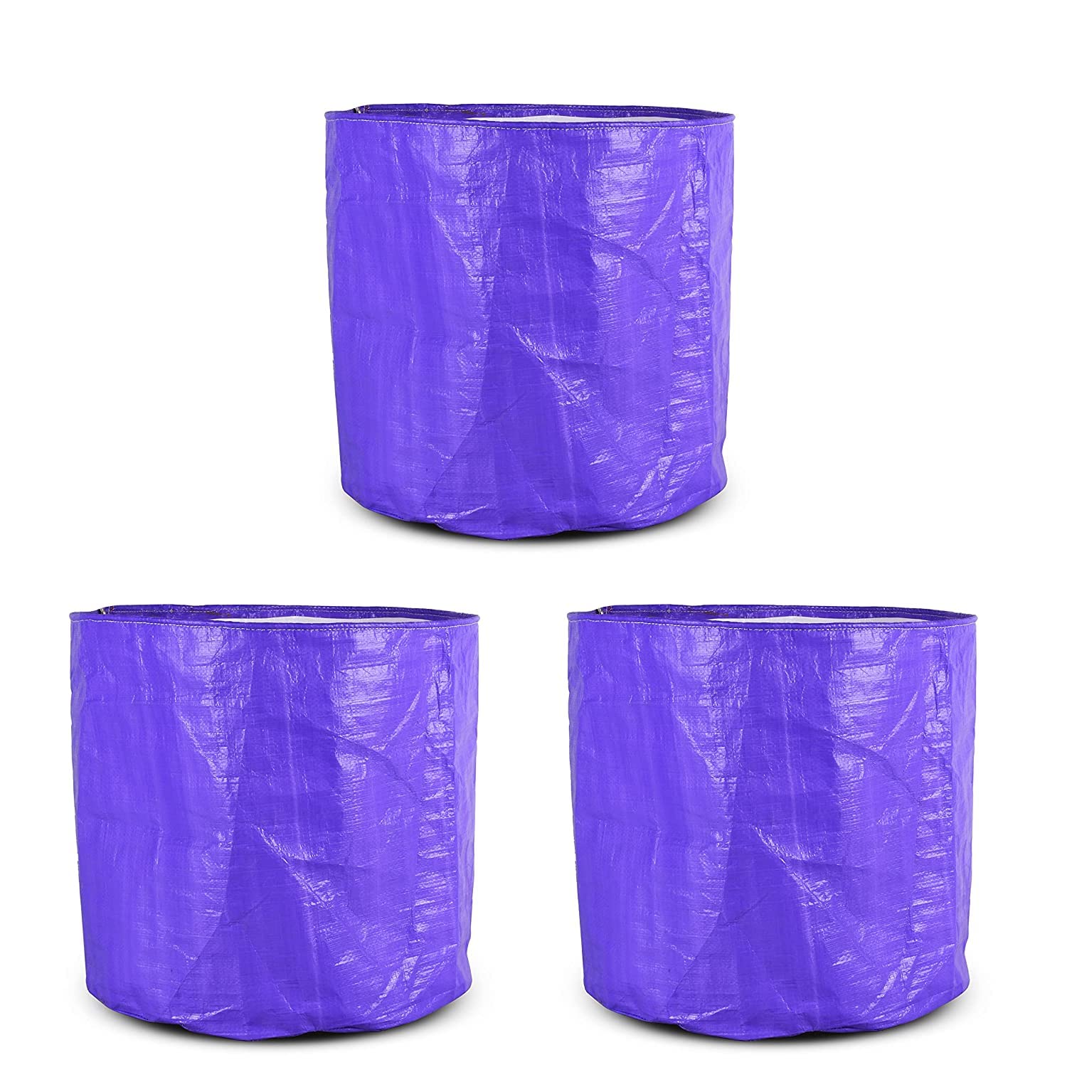 HINS Plastic Growbag UV Treated Plastic All Weather Proof and Non-Fading 200 GSM (8 X 6, Set of 3) Growbag for Terrace Gardening Leafy Vegetables for Indoor & Outdoor Decor for Home & Garden Decor