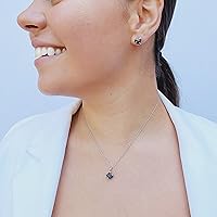Vista 130 de Natural raw smoky quartz pendant chain necklace with white gold over 925 solid sterling silver, birthstone dainty solitaire gift for her, uniquelan