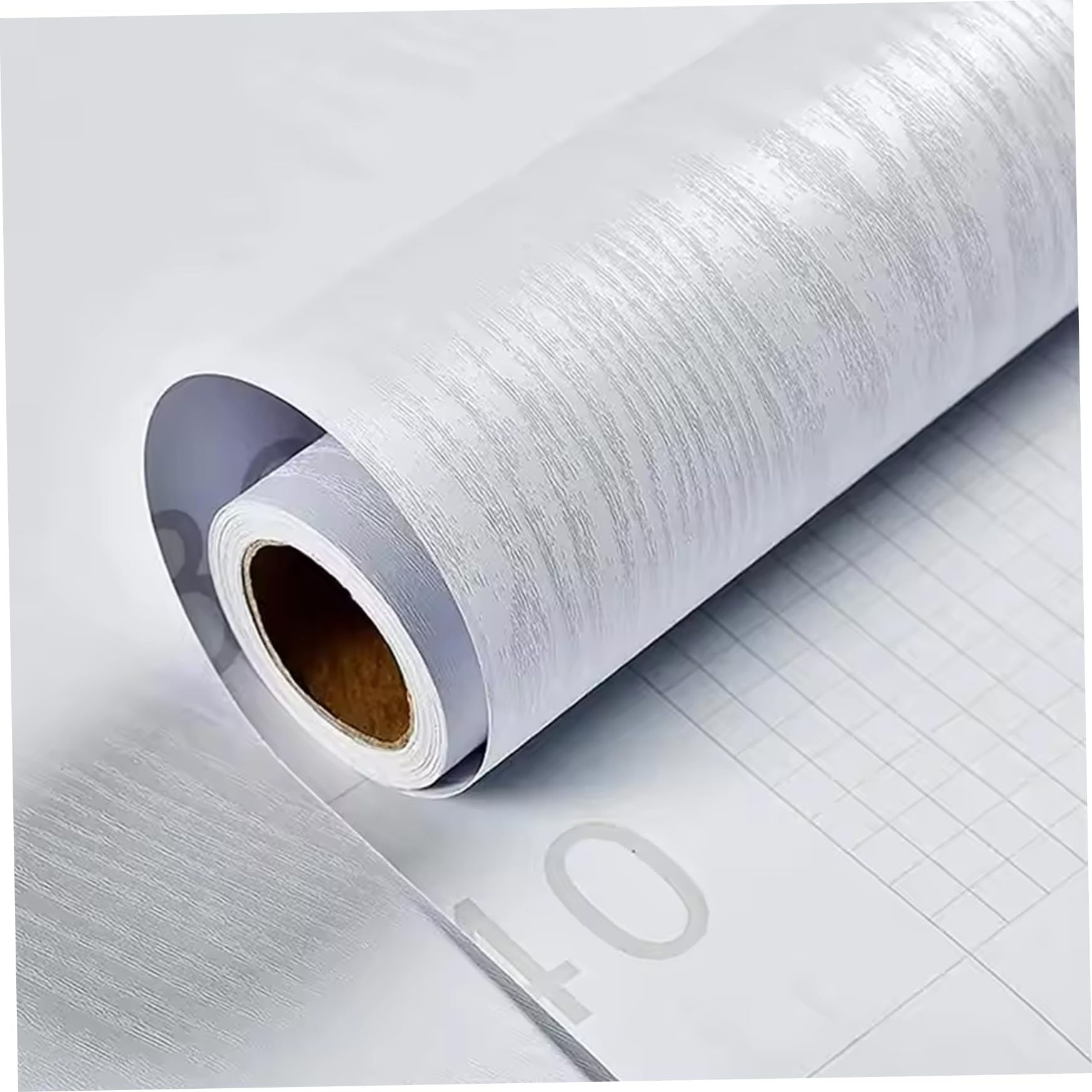 Papel adhesivo de madera blanca 18x394 pulgadas de PVC impermeable para muebles y paredes