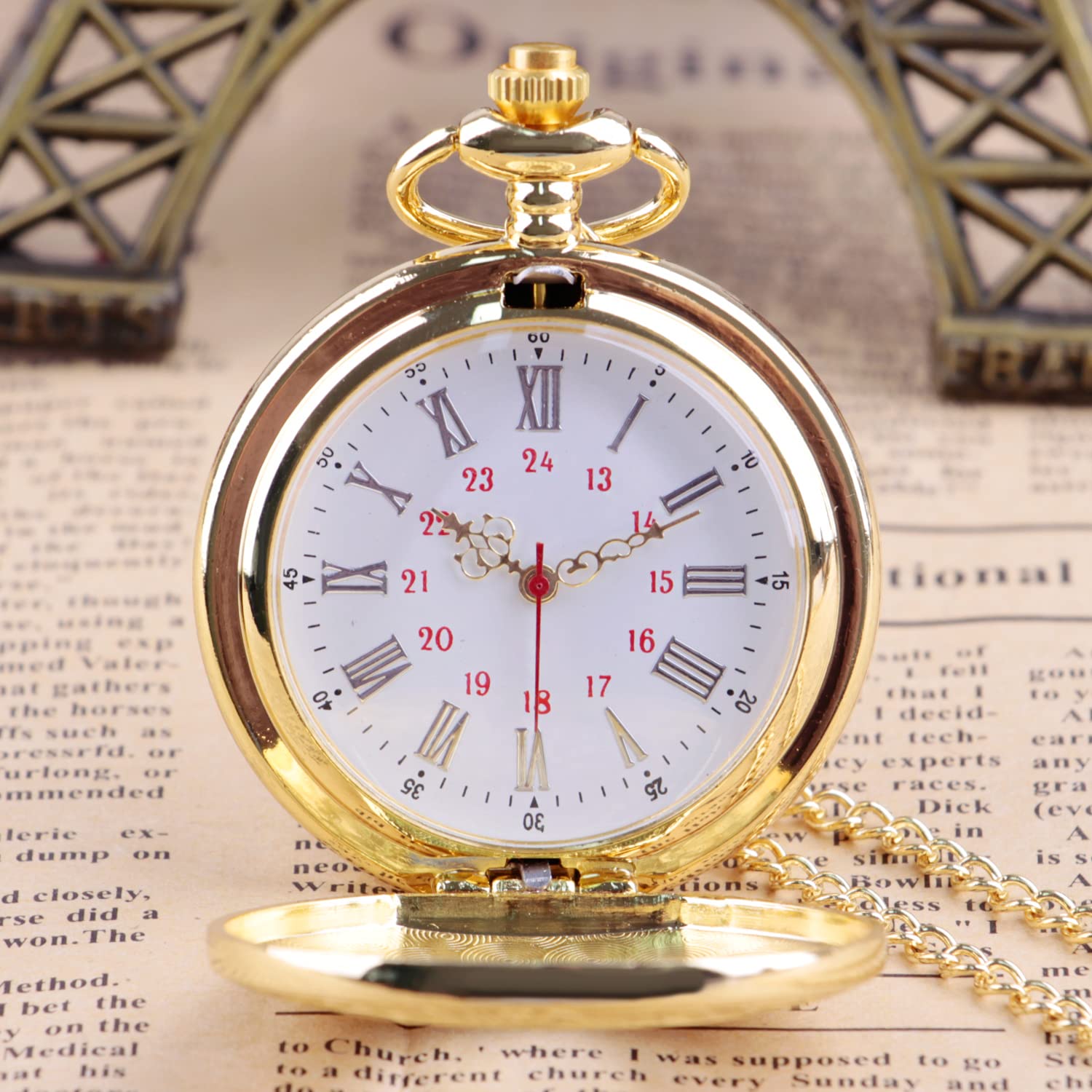 Vintage Roman Number Quartz Steampunk Zegarek kieszonkowy z łańcuszkiem dla mężczyzn Urodzinowe prezenty świąteczne,Zegarki kieszonkowe