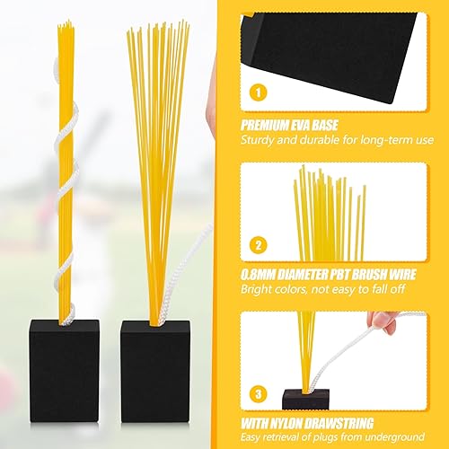 Miniatura 3 de Deekin 4 tapones de base, tapones de base de anclaje, equipo de mantenimiento de campo de béisbol, accesorios de béisbol para campo de pelota