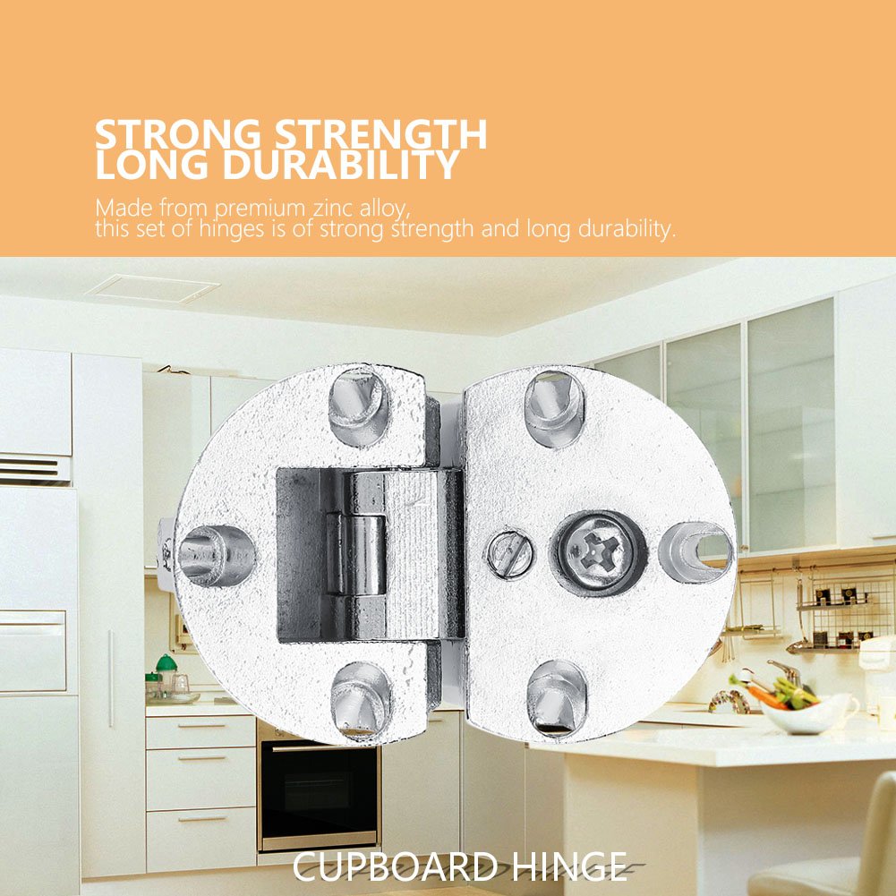 56x37x13mm 2 Pcs Zinc Alloy Flap Hinges 90 Degree Circular Hinge Home Furniture Hardware for Kitchen Bedroom Door Folding Table Cupboard Cabinet - Image 4