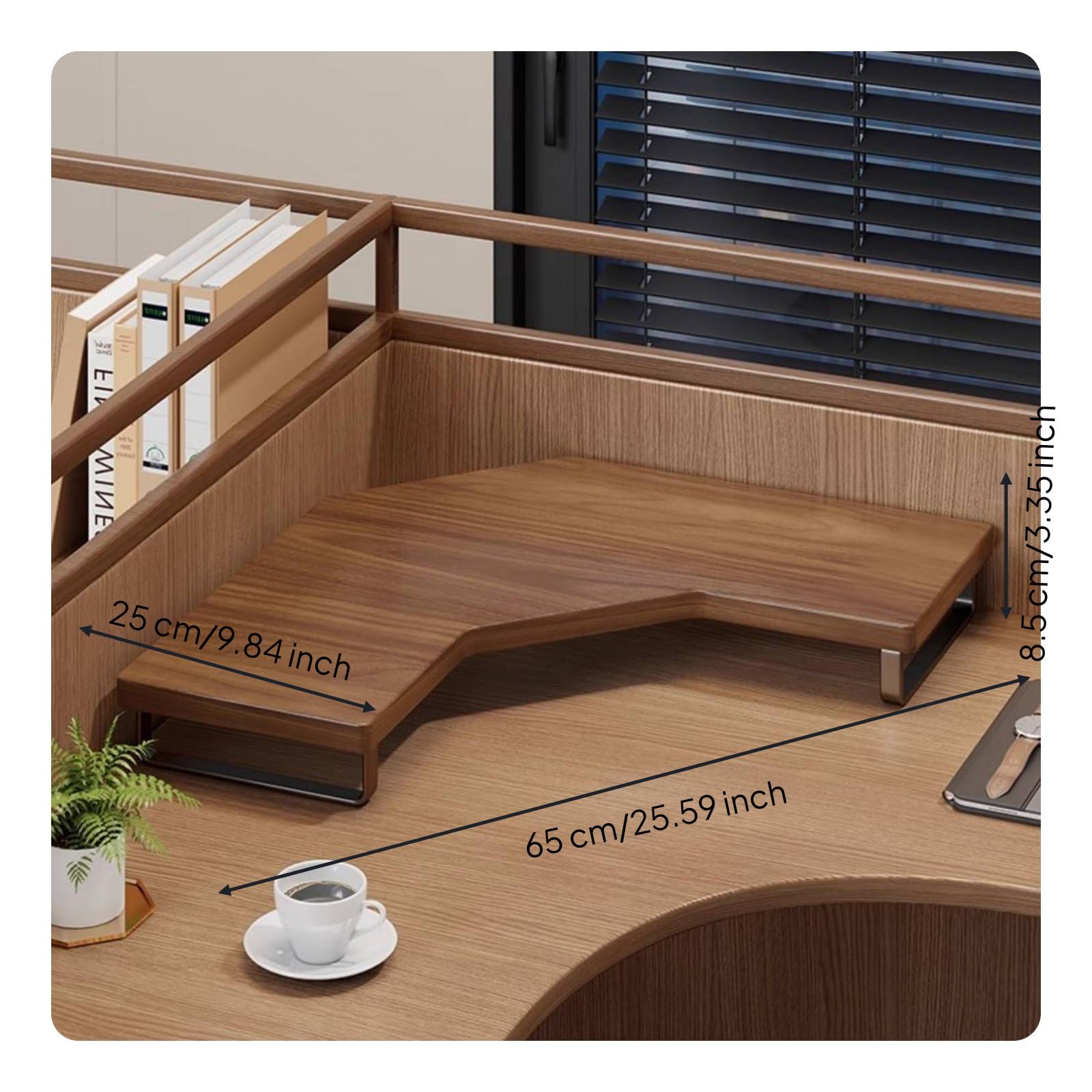 Supporto Desktop Rialzo Schermo Base Pc Scrivania Mensola Legno E Ferro Ergonomico con Spazio per Tastiera E Mouse Adatto per Ufficio Domestico , color to 2 , Standard