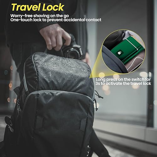 Miniatura 6 de Afeitadoras eléctricas de aluminio para hombres, maquinilla de afeitar eléctrica de 3 velocidades para hombres, cuchillas flotantes dobles de alta