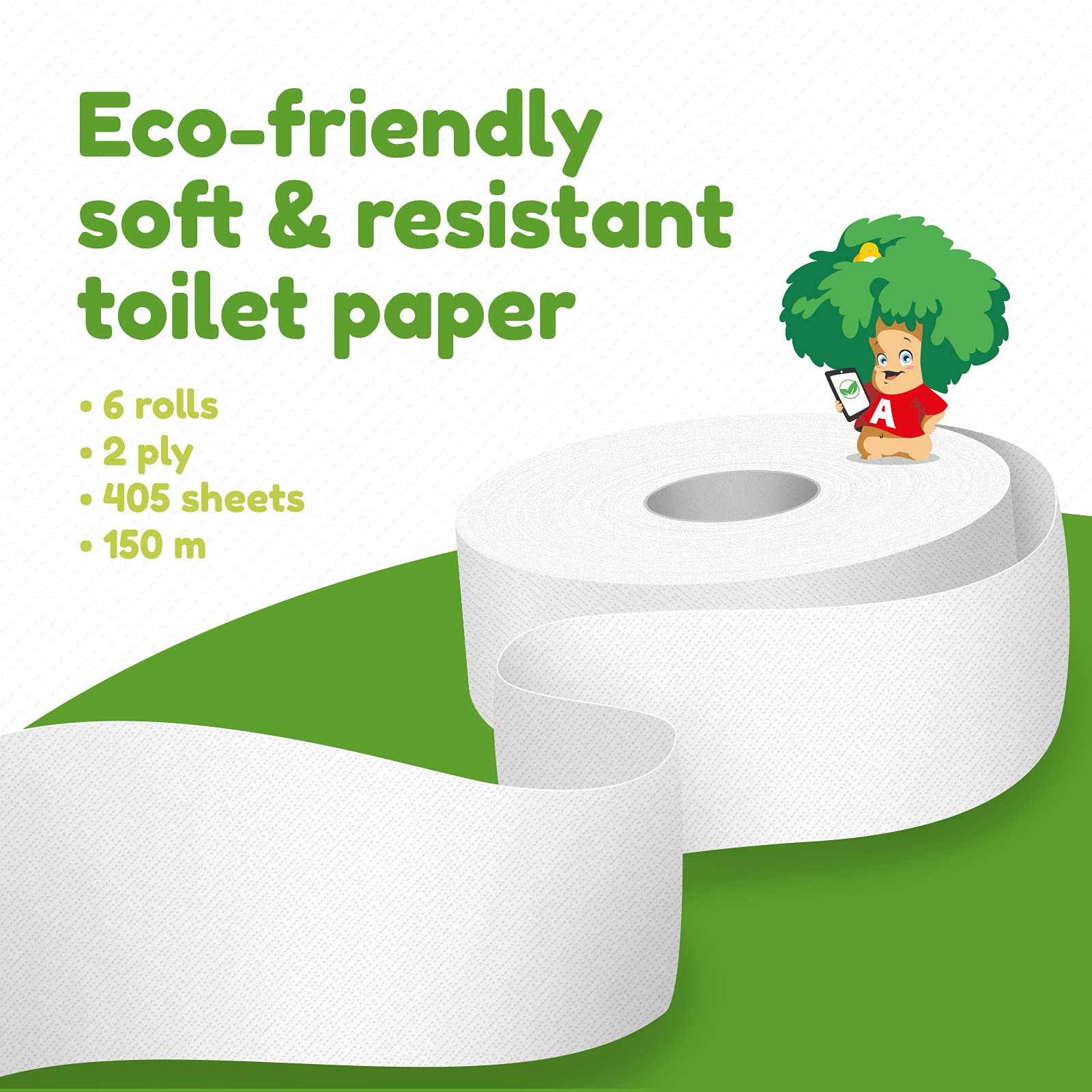Lucart Rollos de papel higiénico jumbo profesionales, ecológicos, 2 capas, 1 paquete de 18 rollos y TOPMAIN – Crema limpiadora, hidratante y suavizante de manos – Aroma floral – 5 L