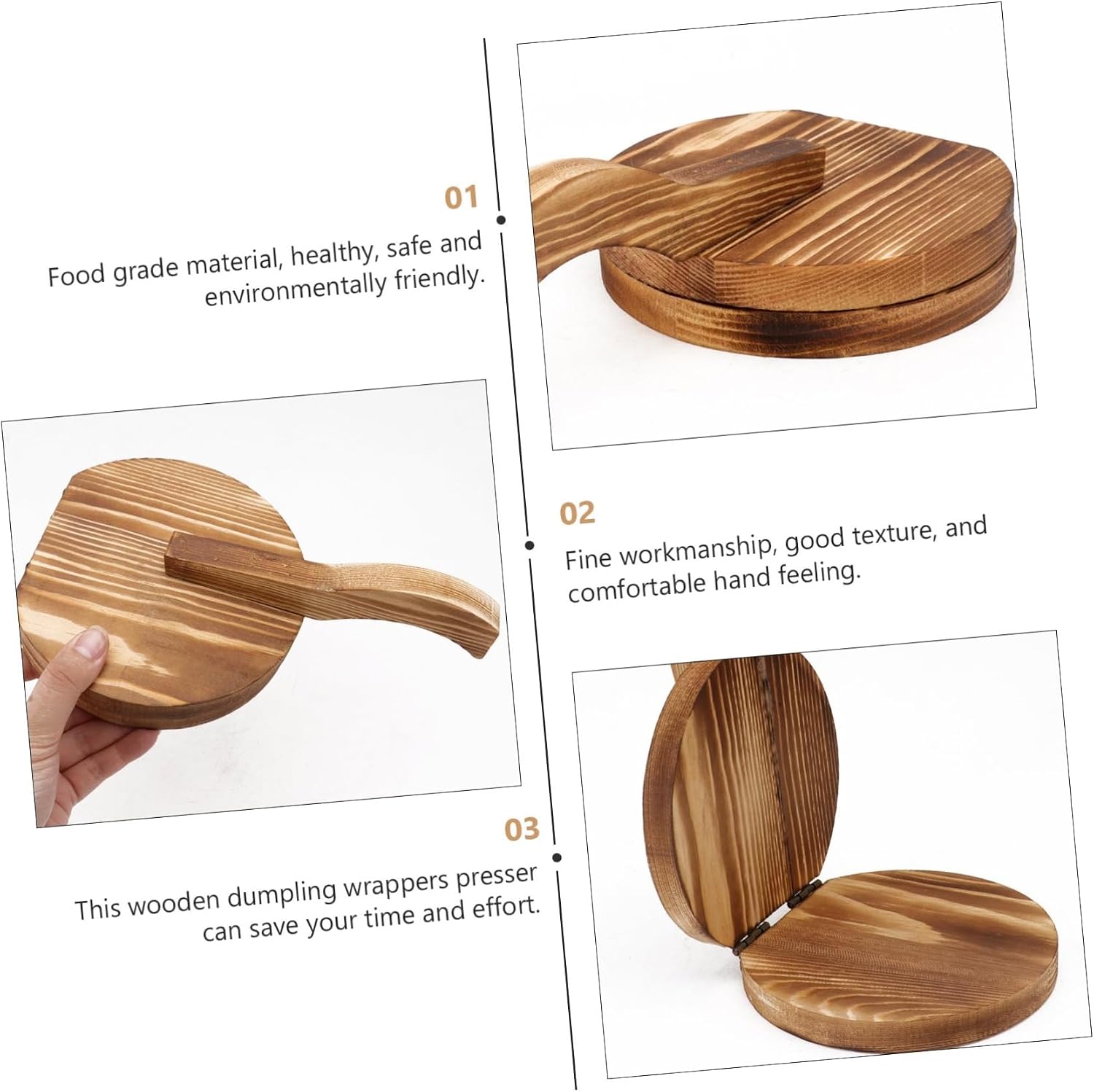 LABRIMP 1pc Wooden Dumpling Maker Mold Essential Kitchen Tool for Homemade Dumplings Pies and More Lightweight and Easy to Use for Family Cooking and Gatherings