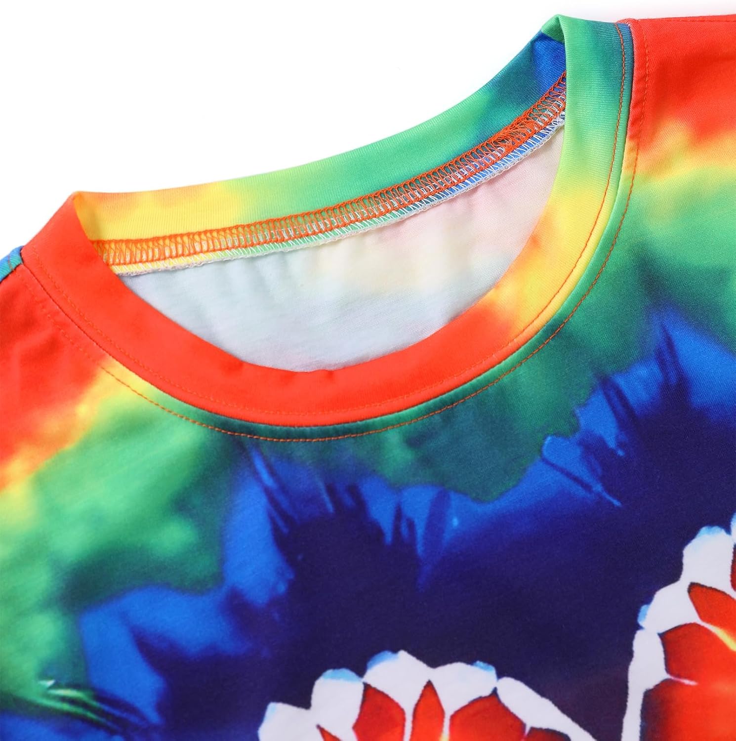 Remidoo Women's Tie Dye Short Sleeve Tee Crewneck Summer T Shirt Multicolor - Image 4