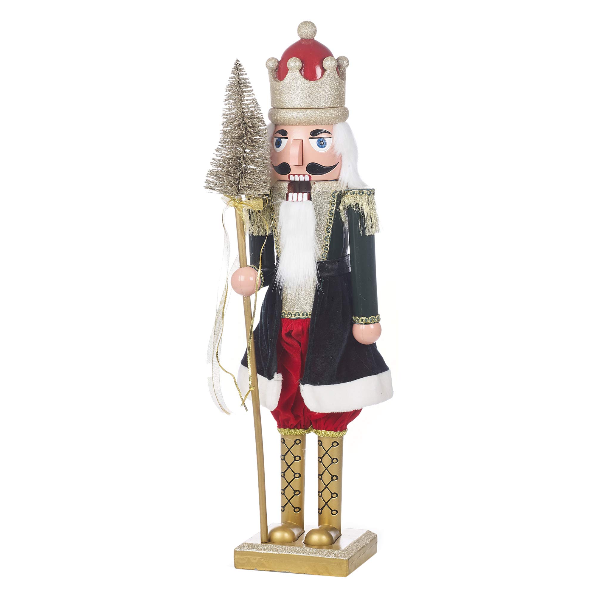 Urbnliving Green Tree Wooden Look Christmas Nutcracker Soldier Xmas Traditional Ornament Assorted Sizes (60Cm, )