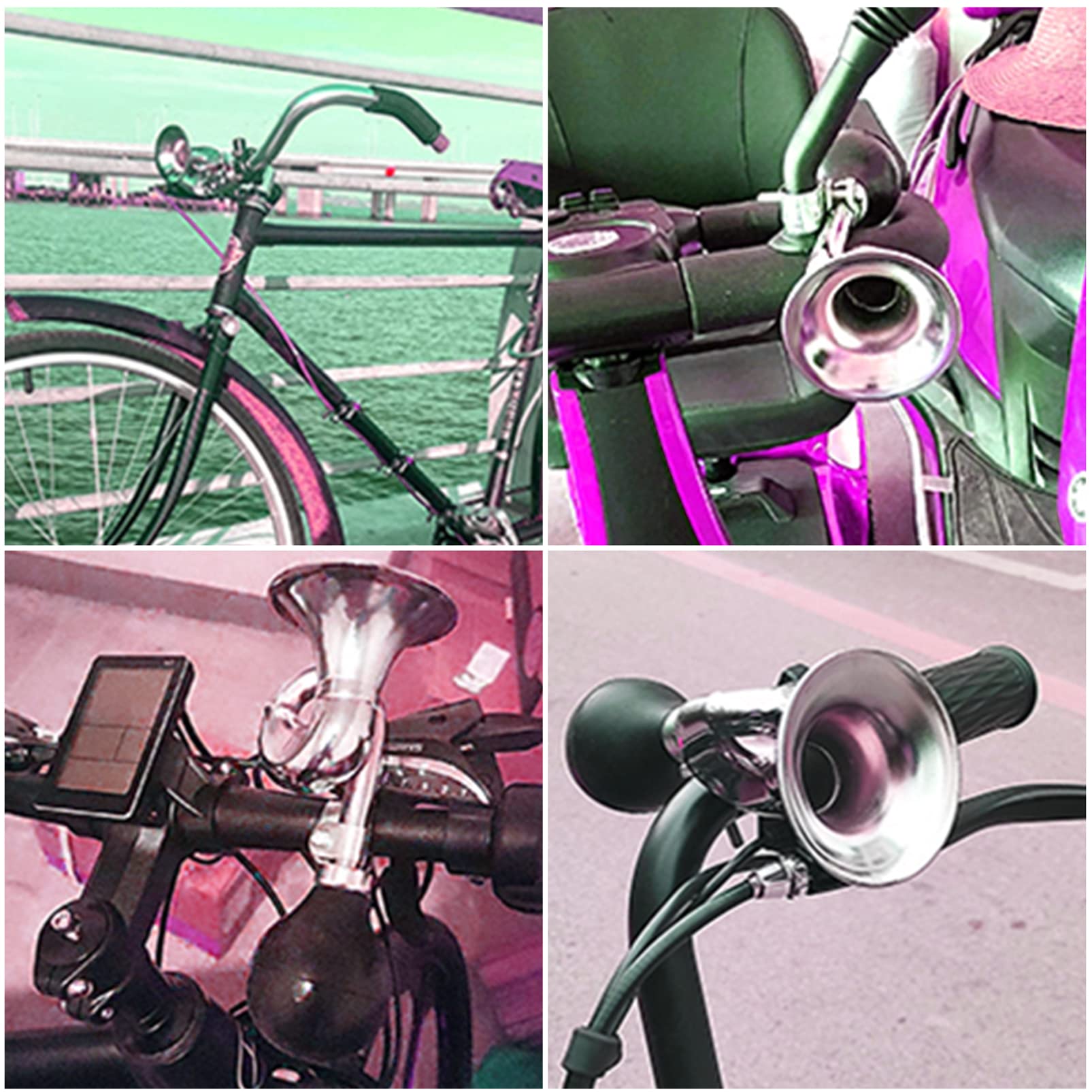 Clacson per Bicicletta in Metallo con Morsetto Regolabile 180x75x65mm