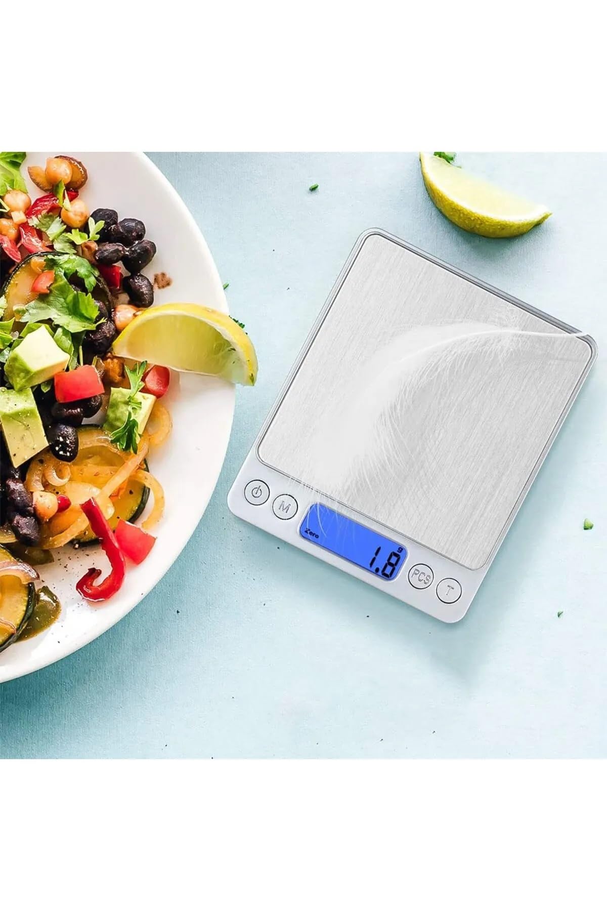 Jouis Dijital Mutfak Hassas Tartı, 3 KG Kapasite, 0.1 Gr Hassasiyet, LCD Ekran, Mutfak ve Kuyumcu Terazisi