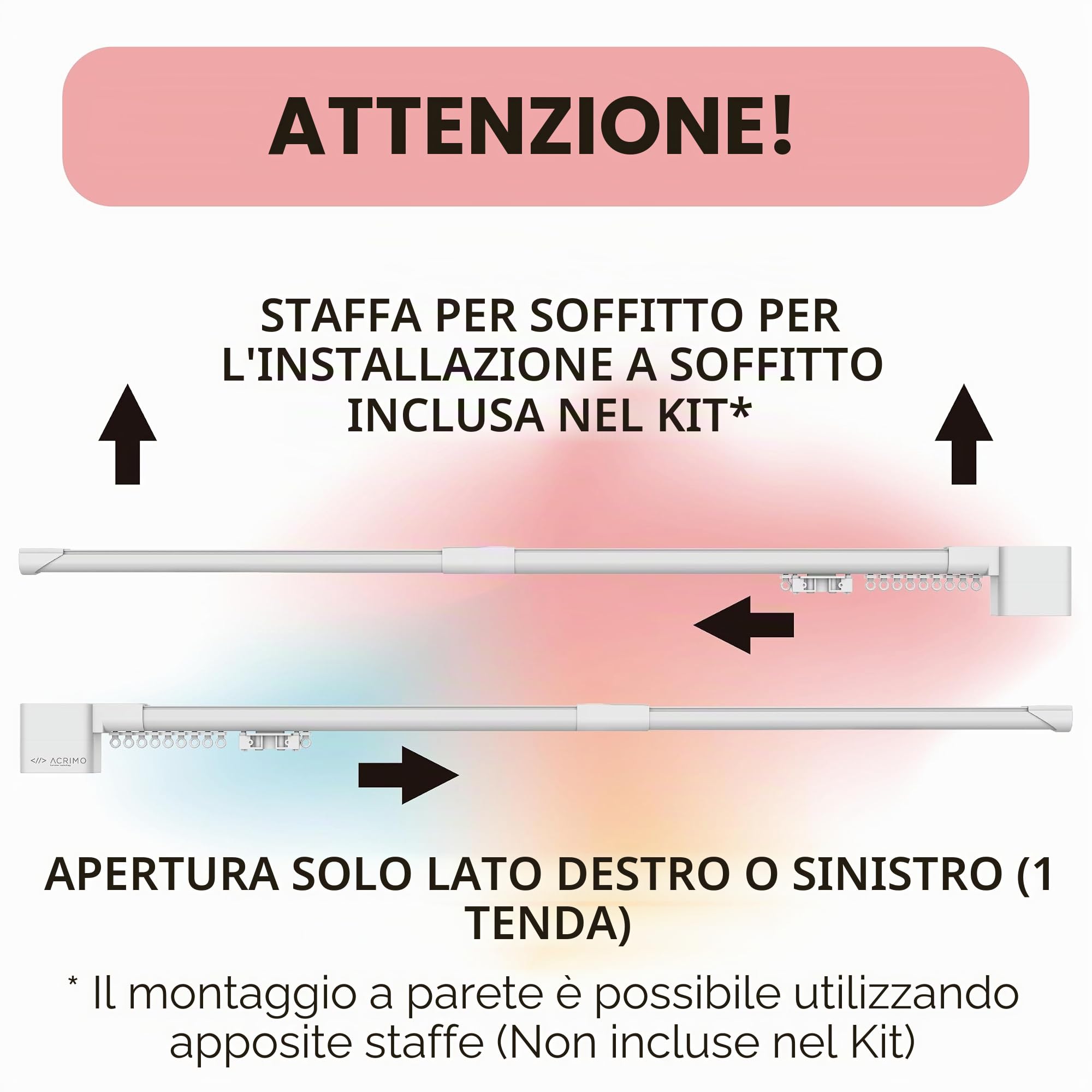 Binario Estensibile Motorizzato per Tende FabTrack Largo 1-1,6 m | Apertura Laterale delle Tende, Motore WiFi e Telecomando, Compatibile con Google Home, Alexa e App Tuya Smart