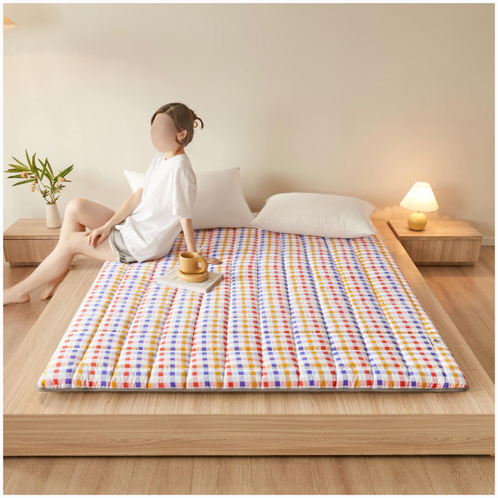 Materac futon, przenośny, zwijany, podróżny, mata tatami, miękki, oddychający, kempingowy, do użytku domowego, 120 x 190 cm