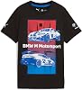 PUMA Niños Bmw M Motorsport Block Graphic Camiseta Cuello Redondo Manga Corta Casual - Negro 1