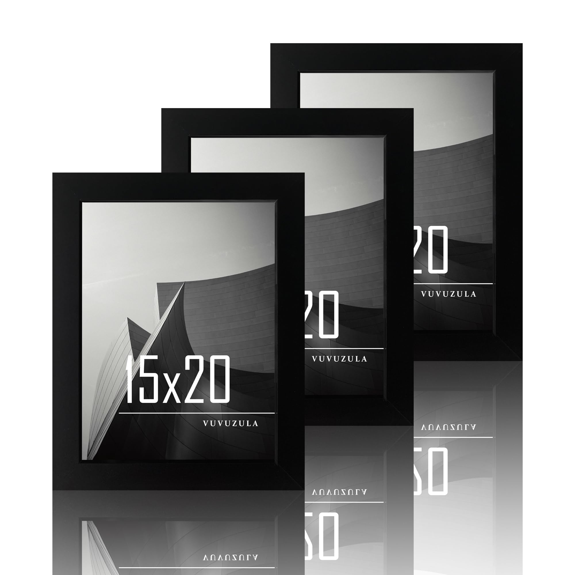 VUVUZULA Bilderrahmen 10x15cm Schwarz Holz Fotorahmen 4x6 Zoll Holzrahmen MDF Rahmen 10x15cm 3er Set