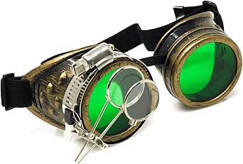 Steampunk Victorian Goggles Rave Glasses in Vintage Gold, Costume Accessory