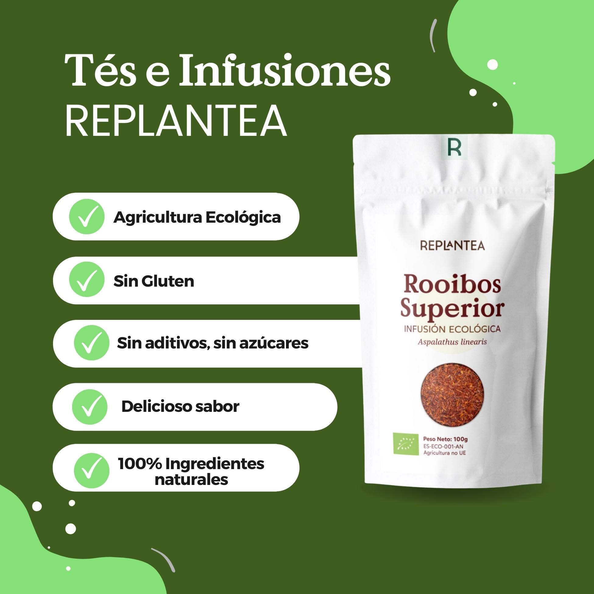 Té Rooibos Orgánico REPLANTEA® Superior 100g (50 Tazas) a Granel