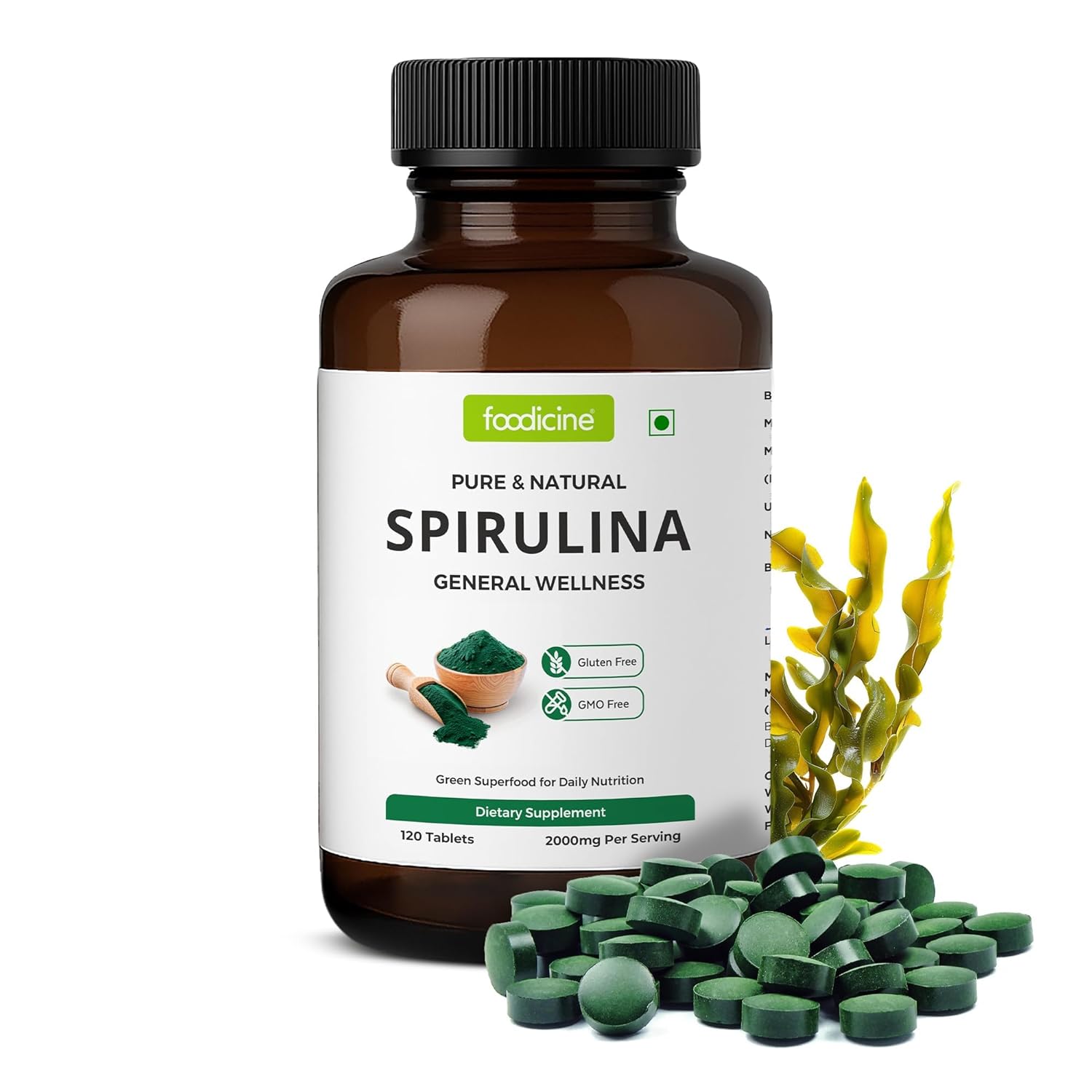 Spirulina Tablets | Boosts Energy, Immunity & Detox | Certified Natural Superfood Rich in Protein, Iron & Antioxidants | (Spirulina Tablet – 120 Vegan Tablets) Spirulina Tablets | Boosts Energy, Immunity & Detox | Certified Natural Superfood Rich in Protein, Iron & Antioxidants | (Spirulina Tablet – 120 Vegan Tablets)