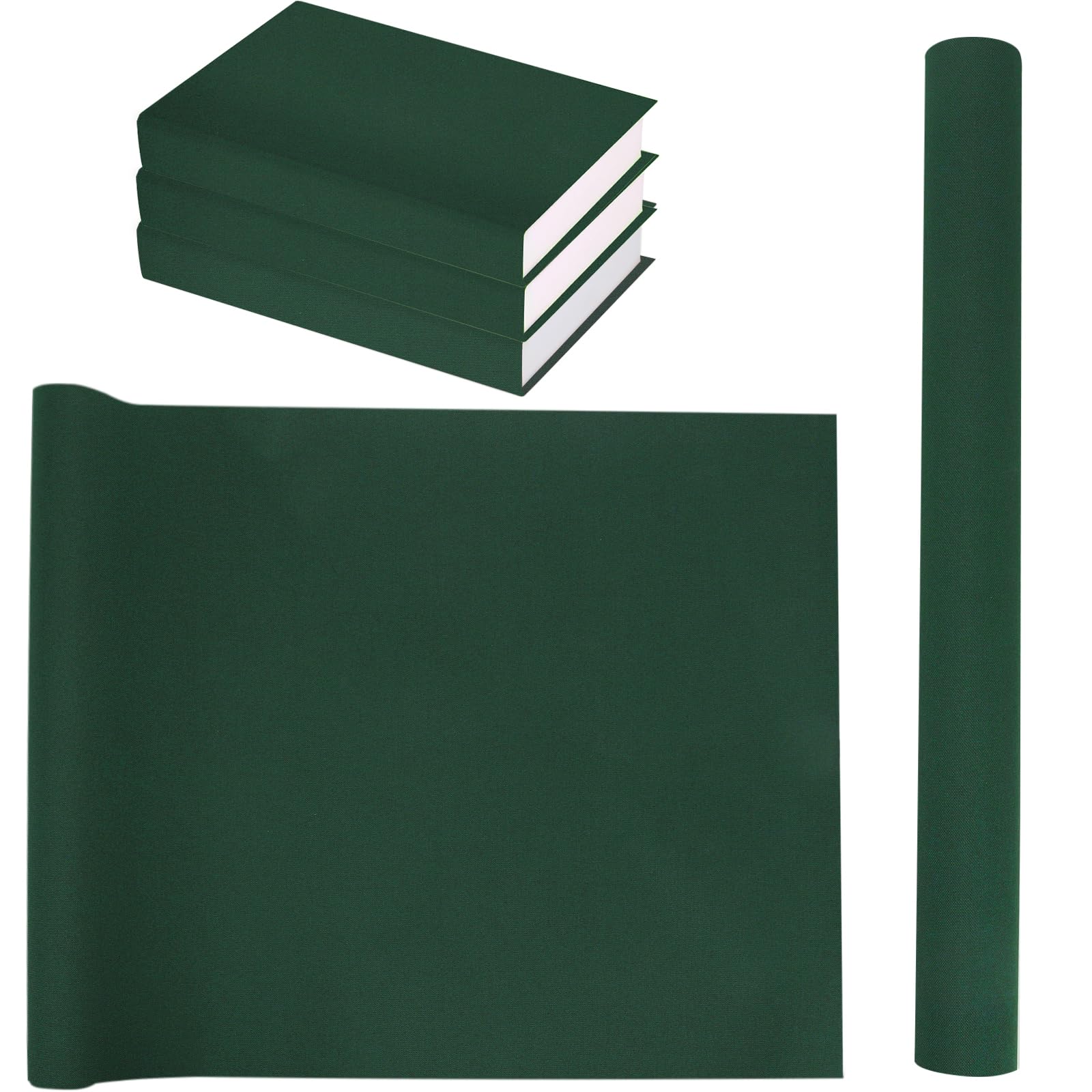 Book Cloth for Book Binding 57 x 17 Inch Dark Green Fabric Surface Paper Backed Book Cover