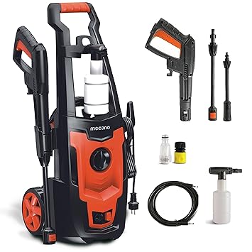 Mecano Smart1500 Universal Motor 1500 W 120bar 6.5L/Min Flow High Pressure Washer for Cars/Bikes & Home Cleaning Purpose (Black & Grey)