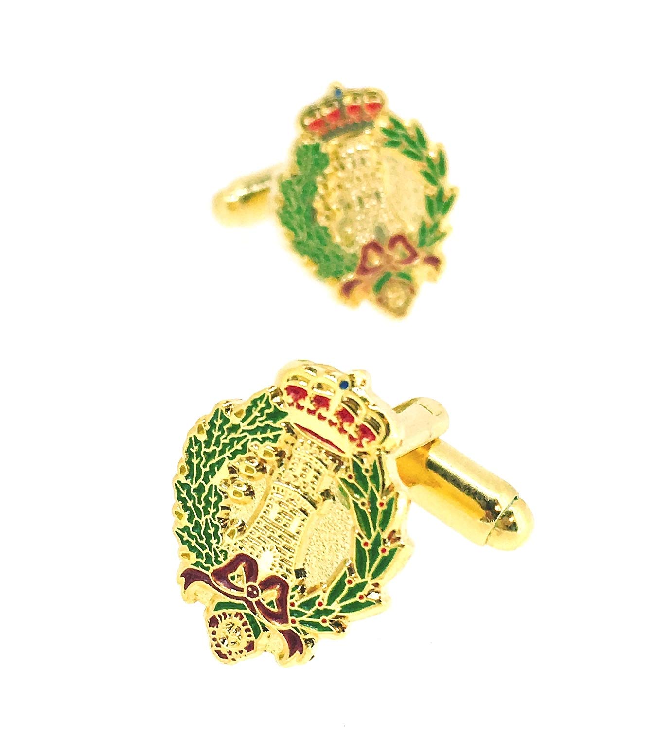 Gemelolandia | Gemelos para Camisa del Emblema del Arma de Ingenieros del Ejército de Tierra de España Gemelos Originales Para Camisas | Para Hombres y Niños