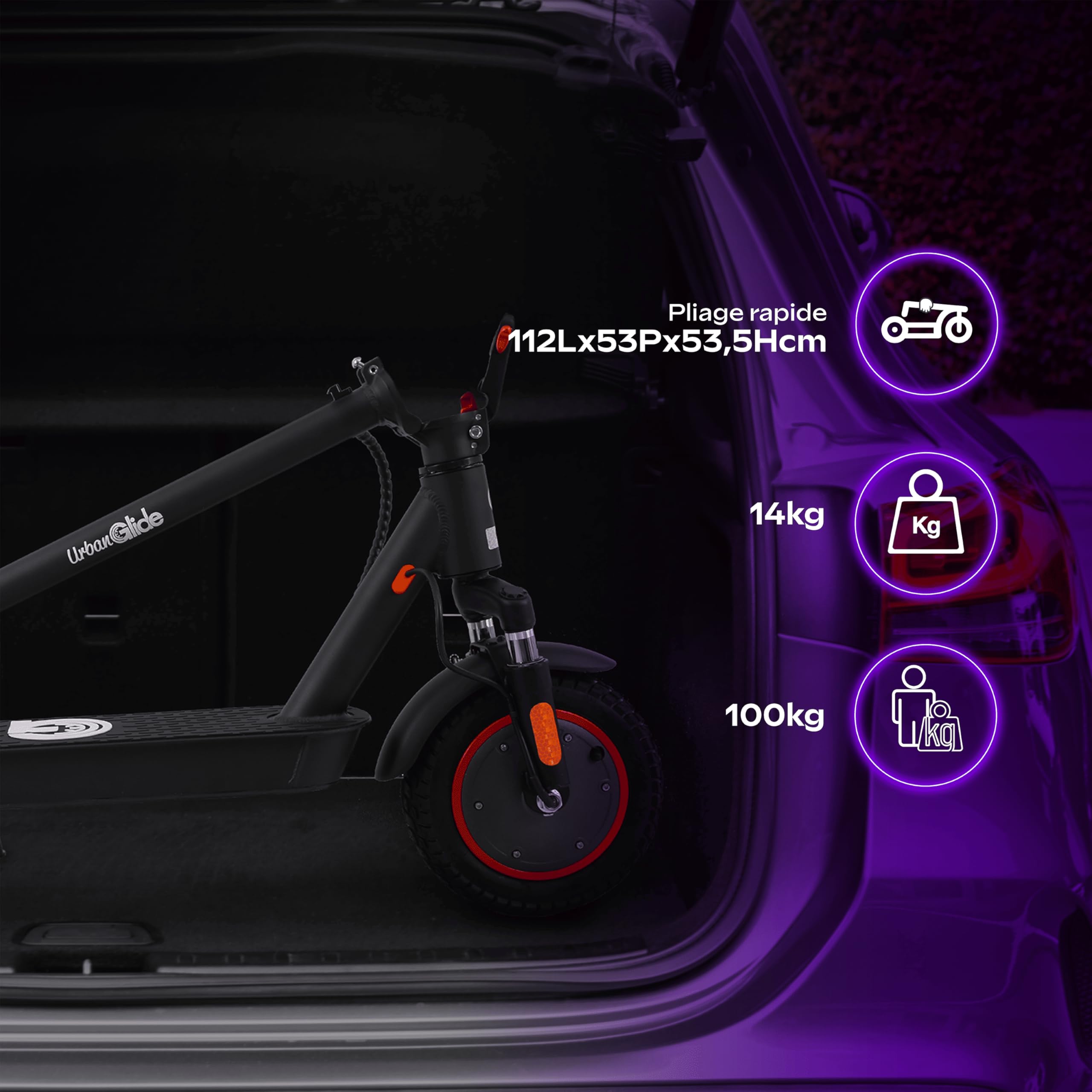 Trottinette Électrique Adulte UrbanGlide 100P11 – Autonomie Jusqu'a 30 km - Pneu 10" - Batterie 42V - Poids 15Kg