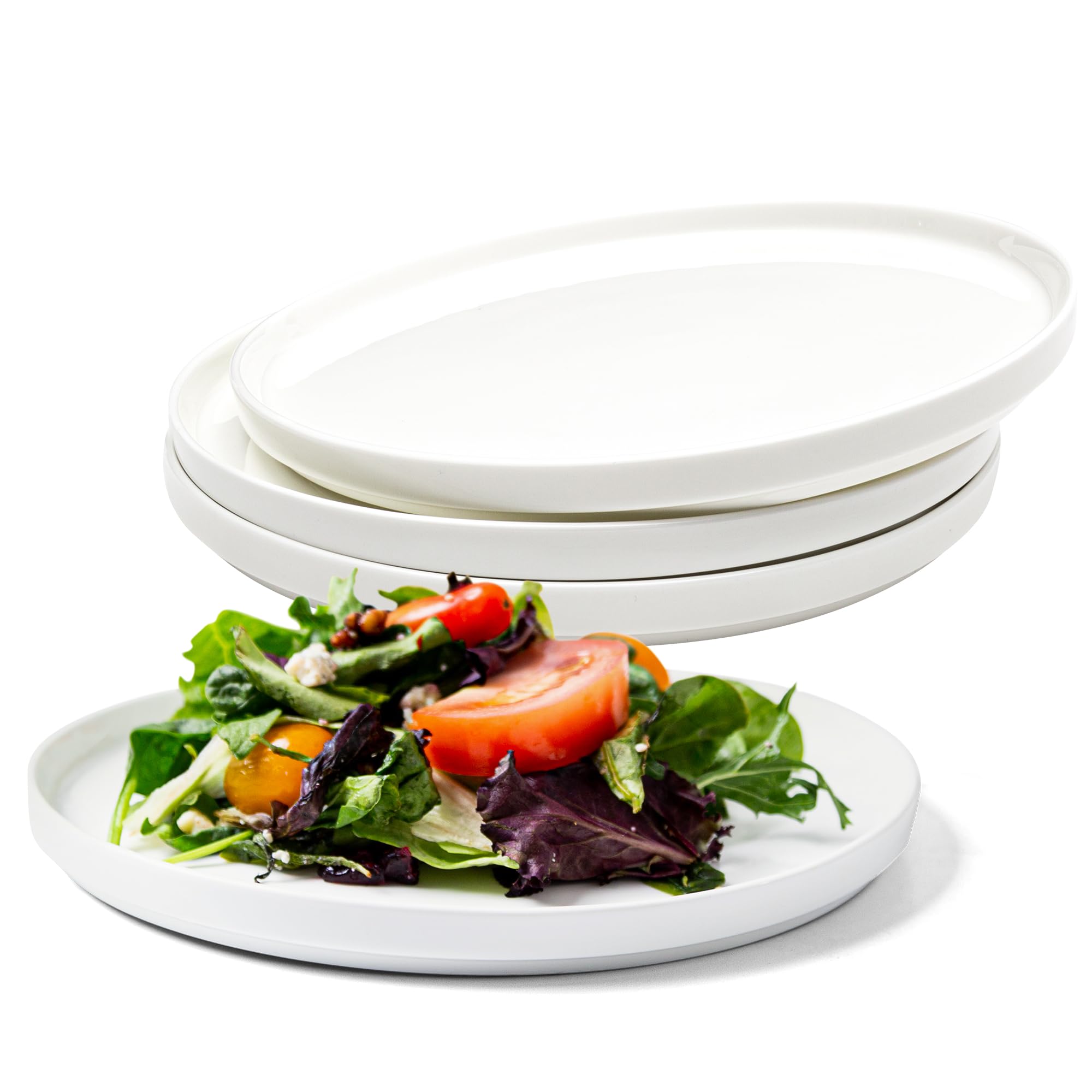 Amazon.com | Vikko Salad Plate, Set of 4 White Plates, Dessert