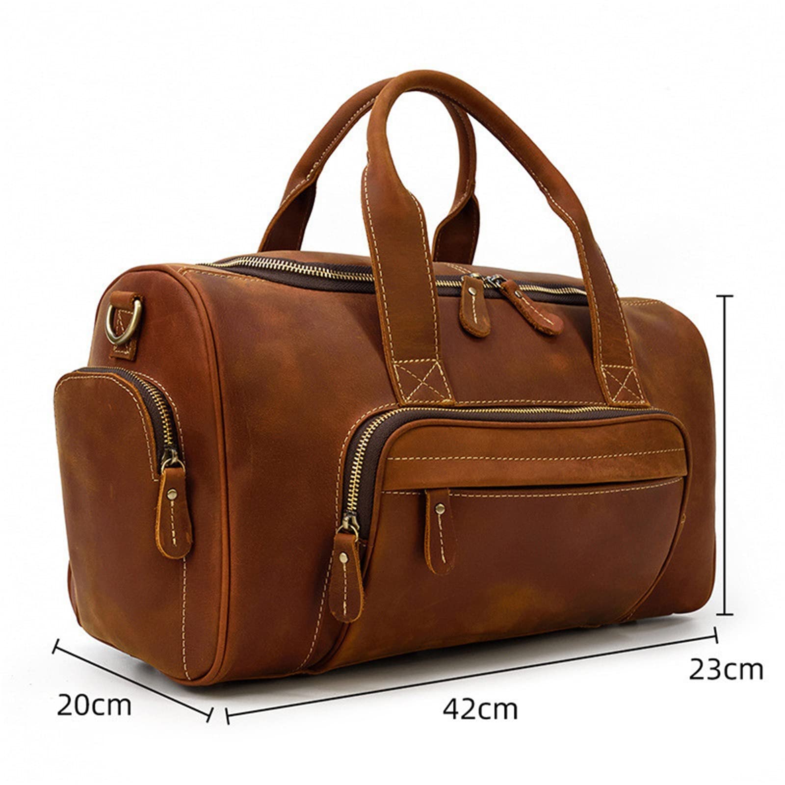 Bolso de Equipaje de Mano para Hombre Bolsas de Viaje Cuero for Hombres Bolsas Equipaje Vintage para Mujeres Hombres(marrón)