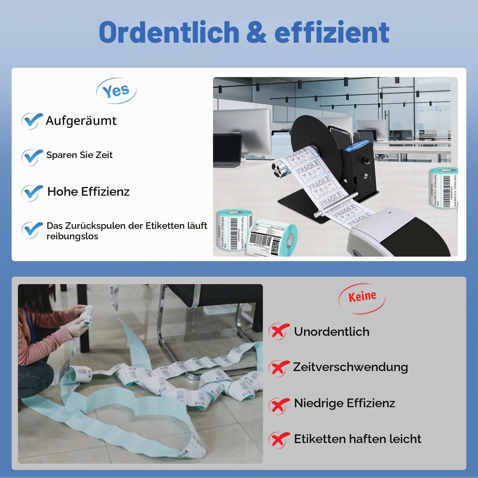 YUCHENGTECH Etikettenaufwickler Breite 100mm 2.5–20cm/s Geschwindigkei