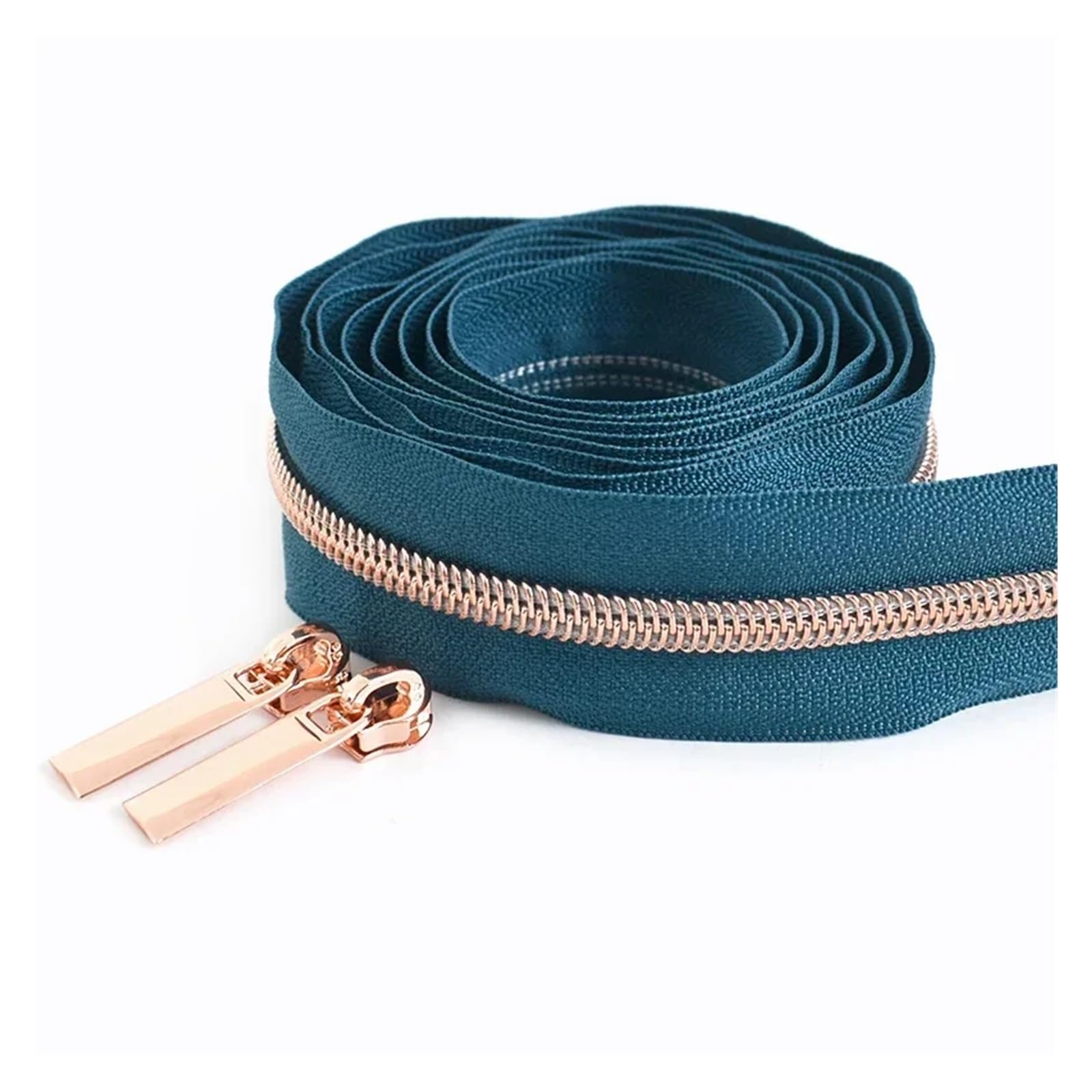 Zippers Nylon, Nylon Zipper Repair Kit with 2 Slider Pulls 2 Meters Zipper Tape 5# Multicolor(M908rosegold)