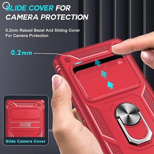 Miniatura 2 de LeYi Funda para Google Pixel 6 Pro Funda para Pixel 6 Pro con cubierta de cámara deslizante, funda de teléfono de grado militar de cuerpo completo