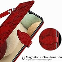 Vista 4 de for Samsung Galaxy A13 5G Wallet Case, Samsung A04S Case, Embossed Tree Premium PU Leather [Kickstand] [Card Slots] [Wrist Strap] [6.5 inch] Phone