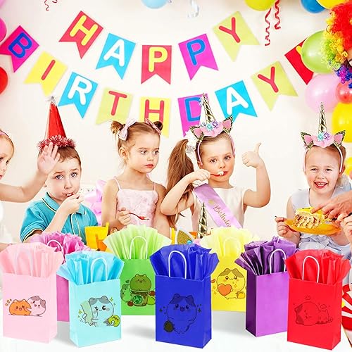Miniatura 2 de BLEWINDZ 24 bolsas de regalo pequeñas con pañuelos, bolsas de regalo de fiesta para niños, bolsas de regalo arcoíris para cumpleaños, baby showers,