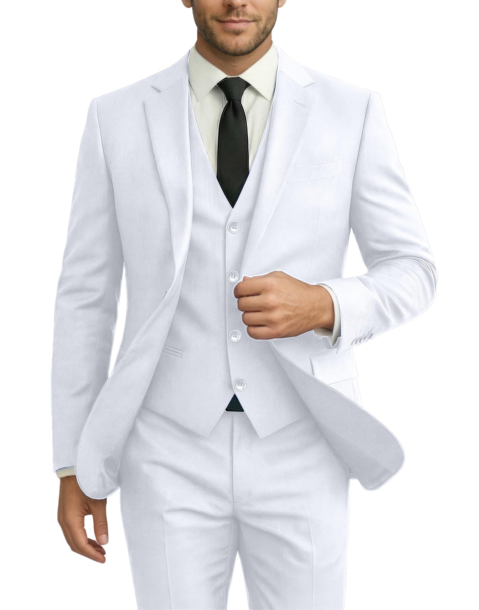 Men Suits White Wedding Suit Set Slim Fit Groomsmen Prom Tuxedo Business Formal Casual Groom Suit Jacket Blazer Pants for Men-picture-14