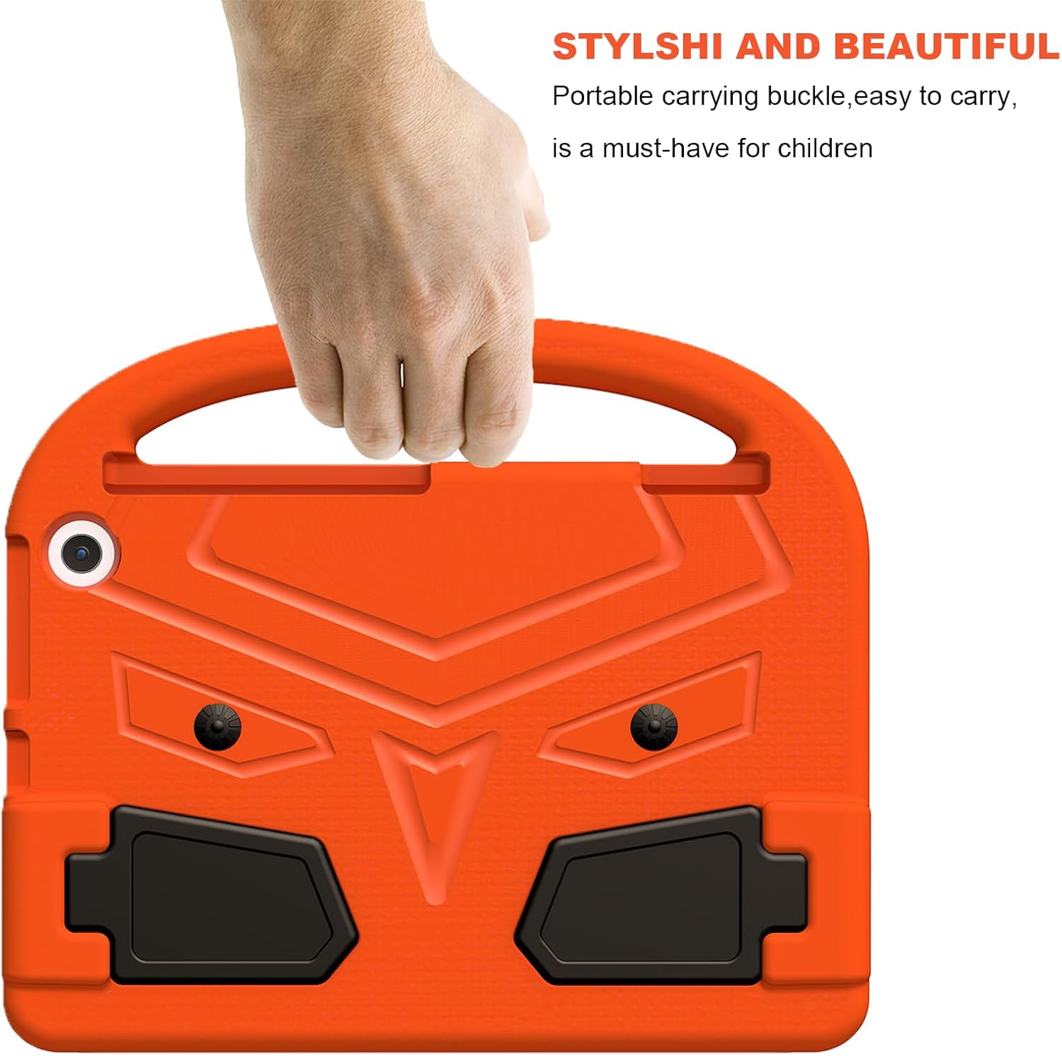 Kids Case for 11" Amazon Kindle Fire Max 11 Tablet (13th Generation, 2023 Release) with Handle/Folio Stand/Heavy Duty Protection EVA Foam Shockproof Lightweight Kids-Proof Cover, Orange Bird