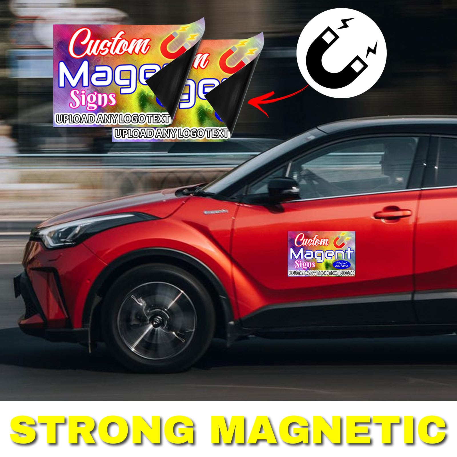 Magneti Personalizzati per Auto - Adesivo Magnetico Personalizzato - Targhe Magnetiche per Auto Personalizzate con Stampa a Colori - per Frigorifero Veicolo Lavagna Bianca e pubblicità
